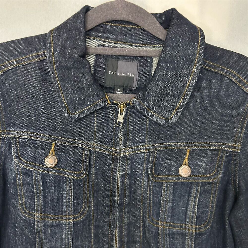 The Limited Women's Denim Jean Jacket Blue Size S Casual Long Sleeve Stretchy - Picture 2 of 8